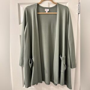 Lularoe Caroline Green Cardigan Size Medium
